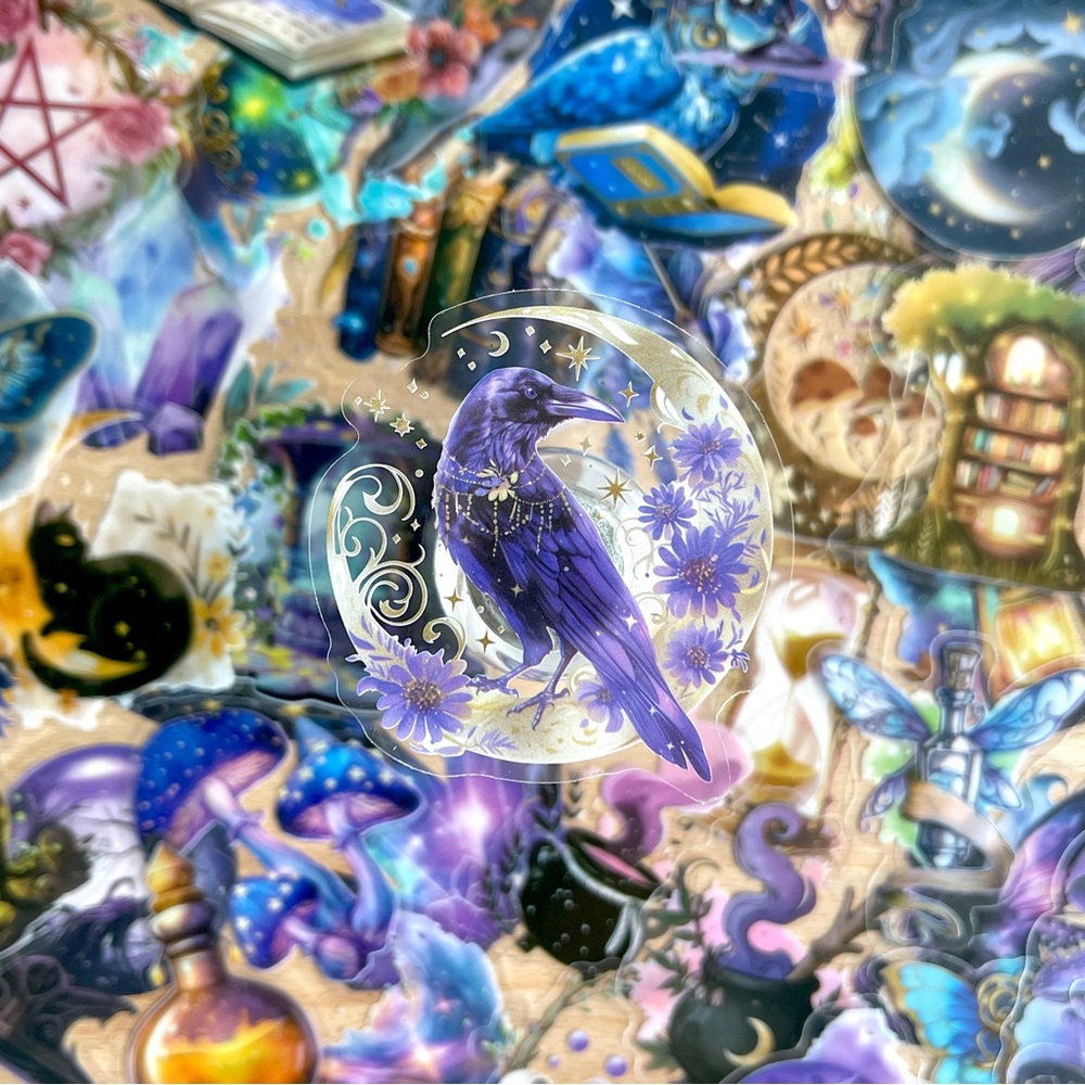 🟣 Pack of 50 Crystal Magic Transparent Stickers